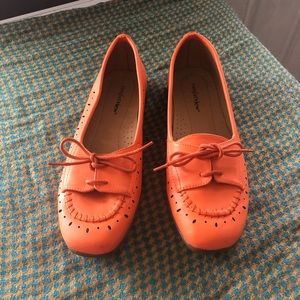 Orange loafers size 8m